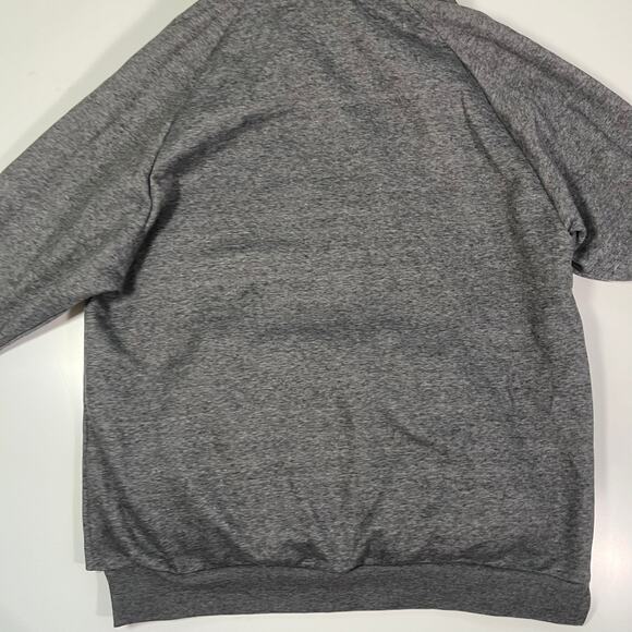 NWOT Jocelyn Small Fur Trim Pullover Hoodie Heather Gray Navy Blue Sweatshirt - Picture 4 of 11